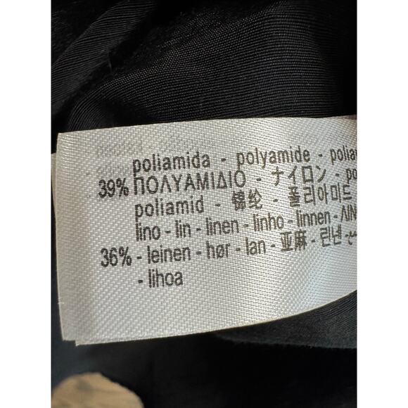 Zara Women's Collection Side Draped Mixi Dress Black Linen Blend Old Money S - Picture 14 of 15